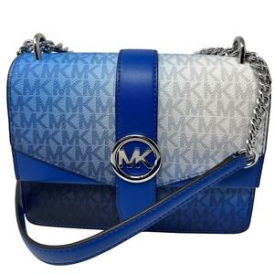 Michael Kors Greenwich Small Ombré Logo Crossbody Bag- Galaxy Blue - New